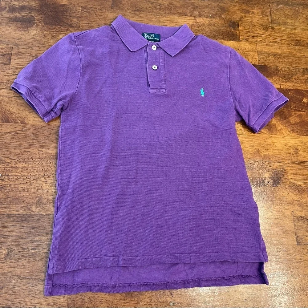 Polo Ralph Lauren Purple Polo Shirt size medium 10-12 100% cotton